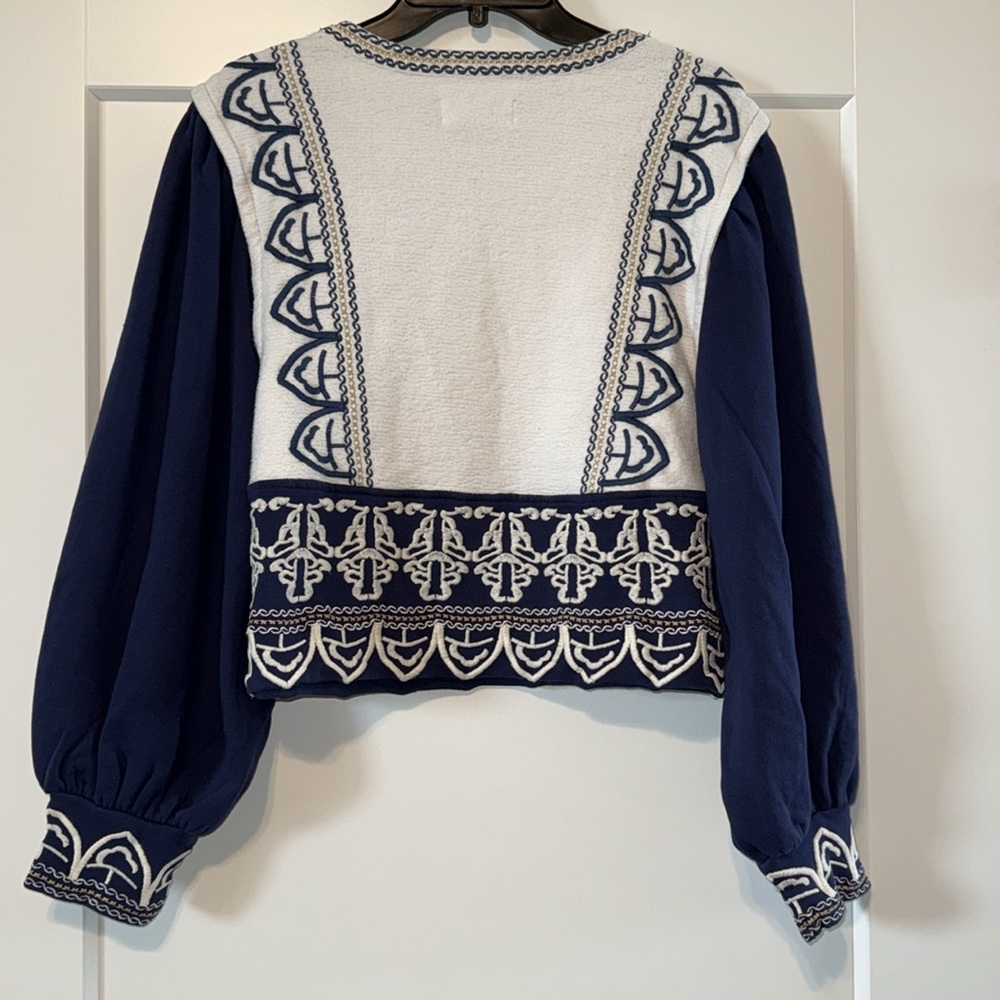 Anthropologie Long Sleeve Embroidered Top NWT Women’s Size Small - Picture 4 of 13